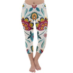 Baatik Print  Capri Winter Leggings  by designsbymallika