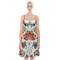 Baatik Print  Spaghetti Strap Velvet Dress by designsbymallika