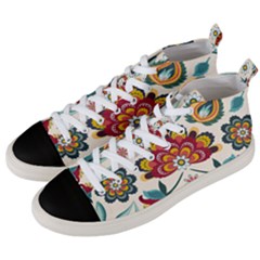 Baatik Print  Men s Mid-top Canvas Sneakers by designsbymallika