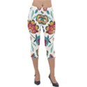 Baatik Print  Lightweight Velour Capri Leggings  View1