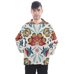 Baatik Print  Men s Half Zip Pullover by designsbymallika