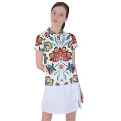 Baatik Print  Women s Polo Tee