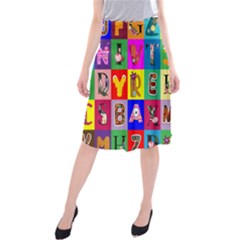 Alphabet Pattern Midi Beach Skirt by designsbymallika