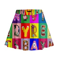 Alphabet Pattern Mini Flare Skirt by designsbymallika