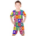 Alphabet Pattern Kids  Tee and Shorts Set View1