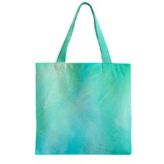 Blue Green Shades Zipper Grocery Tote Bag by designsbymallika