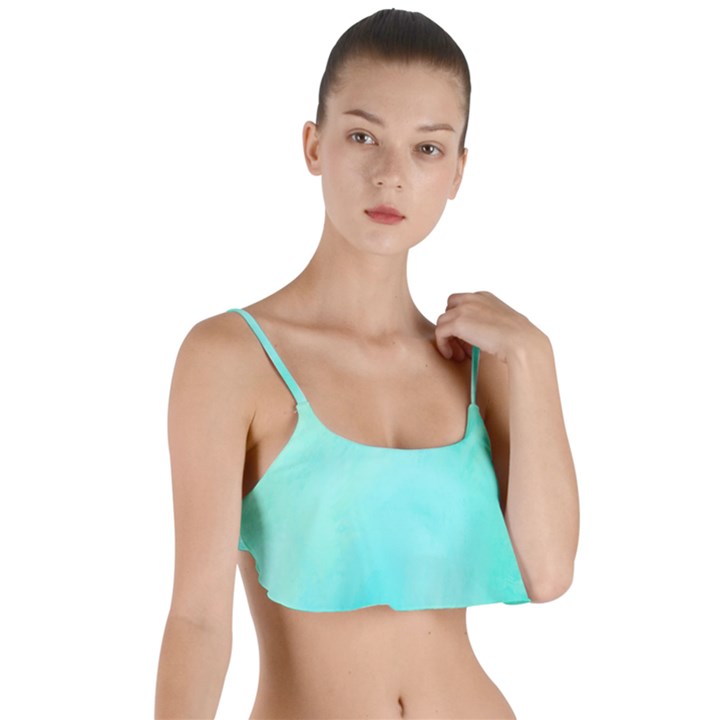 Blue Green Shades Layered Top Bikini Top 