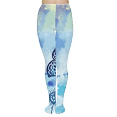 Blue Shaded Design Tights