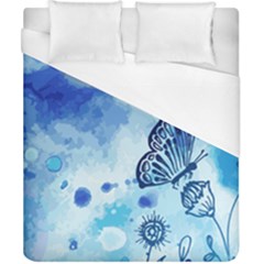 Blue Shaded Design Duvet Cover (california King Size) by designsbymallika