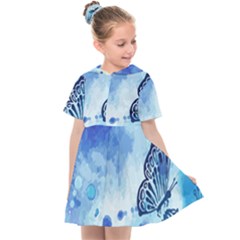 Blue Shaded Design Kids  Sailor Dress by designsbymallika