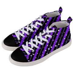 Christmas Paper Star Texture Men s Mid-top Canvas Sneakers by Vaneshart