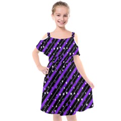 Christmas Paper Star Texture Kids  Cut Out Shoulders Chiffon Dress by Vaneshart