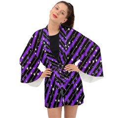 Christmas Paper Star Texture Long Sleeve Kimono