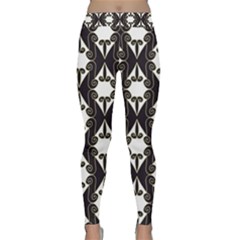 Abstract Seamlesspattern Graphic Lines Vintage Background Grunge Frame Diamond Classic Yoga Leggings