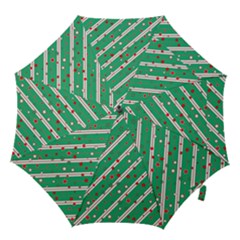 Christmas Paper Stars Pattern Texture Background Hook Handle Umbrellas (large) by Vaneshart