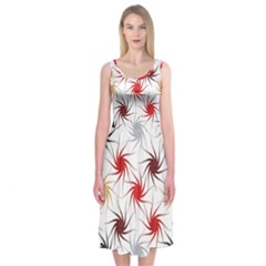 Pearl Pattern Floral Design Art Digital Seamless Midi Sleeveless Dress