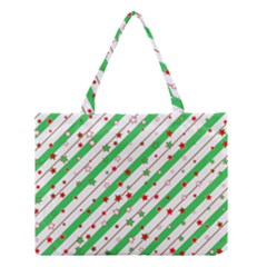 Christmas Paper Stars Pattern Texture Background Colorful Colors Seamless Medium Tote Bag