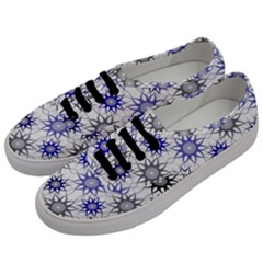 Pearl Pattern Floral Design Art Digital Seamless Blue Black Men s Classic Low Top Sneakers by Vaneshart