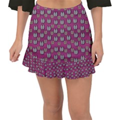 Sweet Fury Cats On Color Fishtail Mini Chiffon Skirt by pepitasart