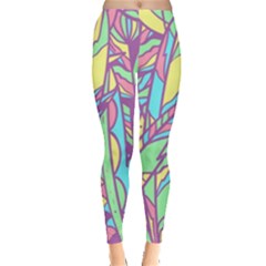 Feathers Pattern Leggings 