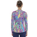 Feathers Pattern V-Neck Long Sleeve Top View2