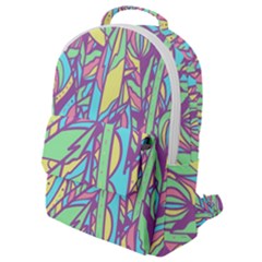 Feathers Pattern Flap Pocket Backpack (small)