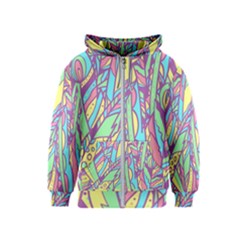 Feathers Pattern Kids  Zipper Hoodie