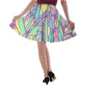 Feathers Pattern A-line Skater Skirt View2