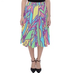 Feathers Pattern Classic Midi Skirt