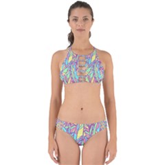 Feathers Pattern Perfectly Cut Out Bikini Set