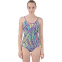 Feathers Pattern Cut Out Top Tankini Set View1