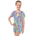 Feathers Pattern Kids  Mesh Tee and Shorts Set View1