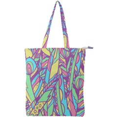 Feathers Pattern Double Zip Up Tote Bag