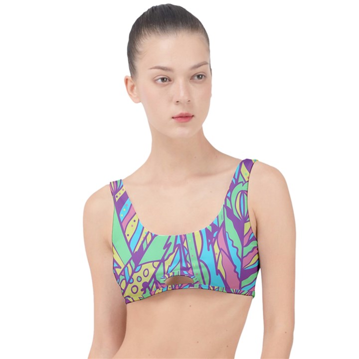 Feathers Pattern The Little Details Bikini Top