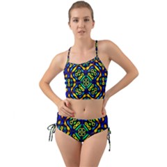 Pattern Geometric Glow Colors Lines Seamless Mini Tank Bikini Set by Vaneshart