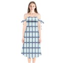 Pattern Design Art Scrapbooking Geometric Cubes Shoulder Tie Bardot Midi Dress View1