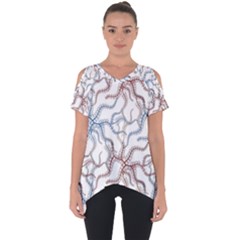 Pearl Pattern Floral Design Art Digital Seamless Cut Out Side Drop Tee by Vaneshart