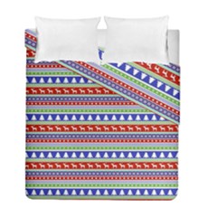 Christmas Color Stripes Pattern Duvet Cover Double Side (full/ Double Size) by Vaneshart