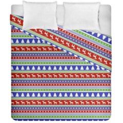Christmas Color Stripes Pattern Duvet Cover Double Side (california King Size) by Vaneshart