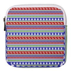 Christmas Color Stripes Pattern Mini Square Pouch by Vaneshart