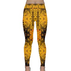 Pattern Wallpaper Background Yellow Amber Black Classic Yoga Leggings