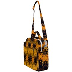 Pattern Wallpaper Background Yellow Amber Black Crossbody Day Bag by Vaneshart