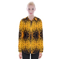 Pattern Wallpaper Background Yellow Amber Black Womens Long Sleeve Shirt
