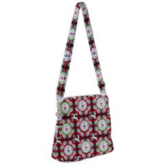 Christmas Happy Holidayw Zipper Messenger Bag by Vaneshart