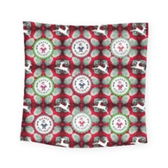 Christmas Happy Holidayw Square Tapestry (small)