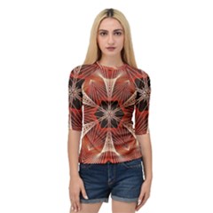 Star Pattern Red Abstract Quarter Sleeve Raglan Tee