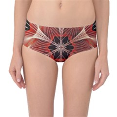 Star Pattern Red Abstract Mid-waist Bikini Bottoms by Vaneshart