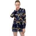 Pearl Pattern Floral Design Art Digital Seamless Long Sleeve Satin Shirt View1