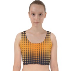 Pattern Lines Sections Yellow Straw Mauve Velvet Racer Back Crop Top by Vaneshart