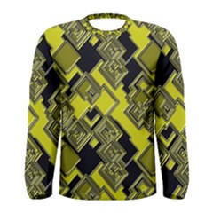 Seamless Pattern Background  Gold Yellow Black Men s Long Sleeve Tee